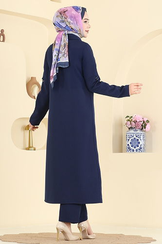 moda selvim طقم كحلي 24020UKB139 - Thumbnail