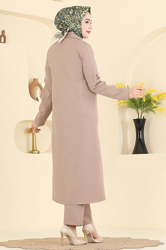 moda selvim طقم بيج 24020UKB139 - Thumbnail