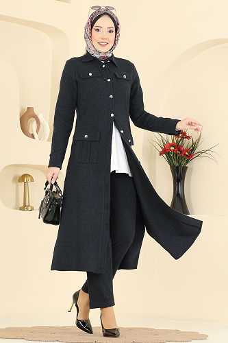 moda selvim طقم أسود 24022UKB139 - Thumbnail