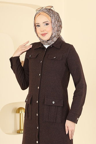 moda selvim طقم بني 24022UKB139 - Thumbnail