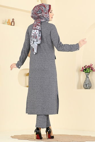 moda selvim طقم رمادي 24022UKB139 - Thumbnail