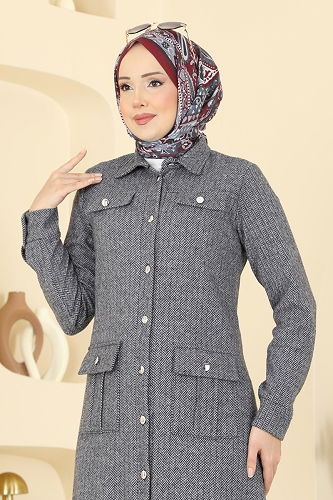 moda selvim طقم رمادي 24022UKB139 - Thumbnail