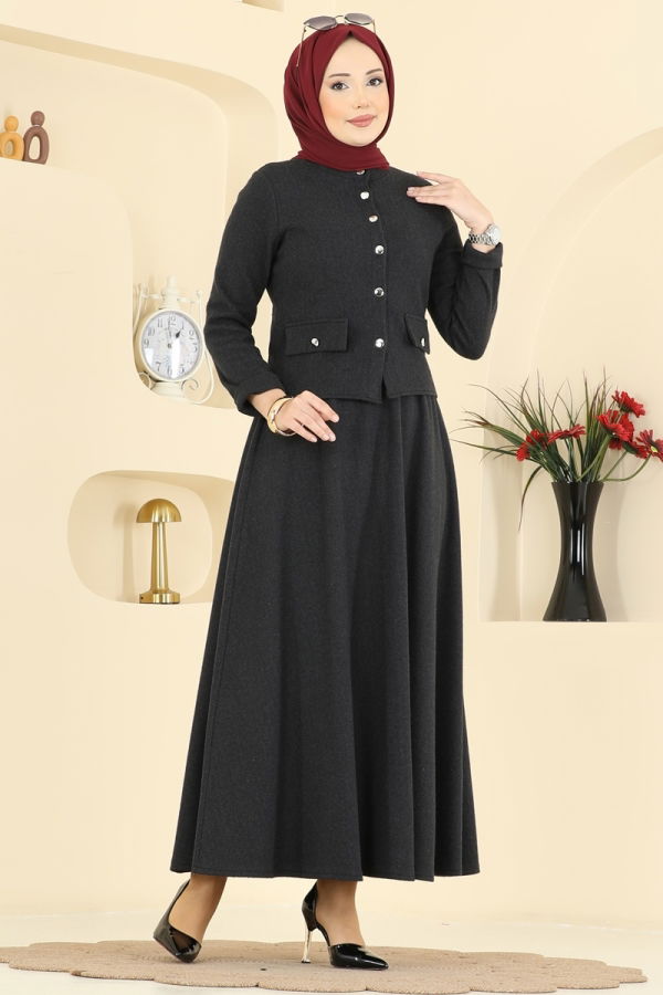 Modaselvim Hijab Combinations Combined 24024UKB139 Black