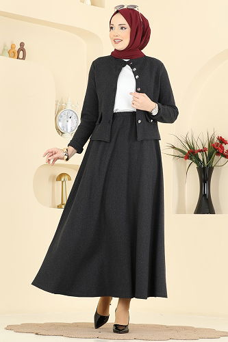 moda selvim طقم أسود 24024UKB139 - Thumbnail