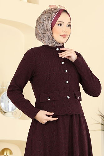 moda selvim Combined 24024UKB139 Burgundy - Thumbnail