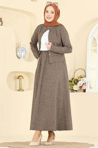 moda selvim طقم بيج 24024UKB139 - Thumbnail