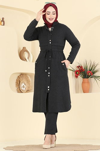 moda selvim طقم أسود 24027UKB139 - Thumbnail