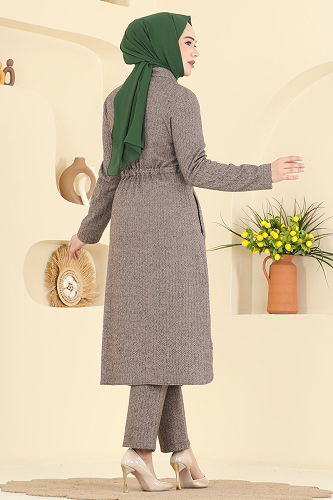 moda selvim طقم بيج 24027UKB139 - Thumbnail