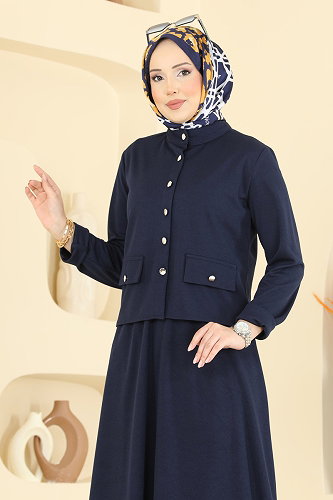 moda selvim طقم كحلي 24035UKB139 - Thumbnail