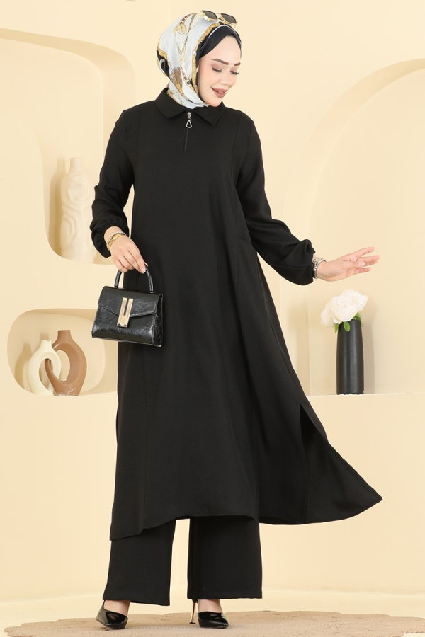 Modaselvim Hijab Combinations Combined 24042UKB139 Black