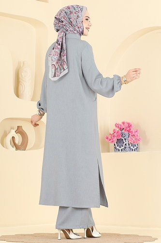 moda selvim طقم رمادي 24042UKB139 - Thumbnail