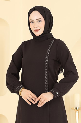 moda selvim طقم بني غامق 24043UKB139 - Thumbnail