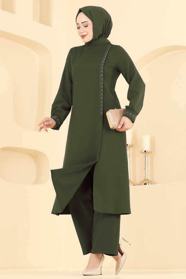 Modaselvim Hijab Combinations Combined 24043UKB139 Khaki