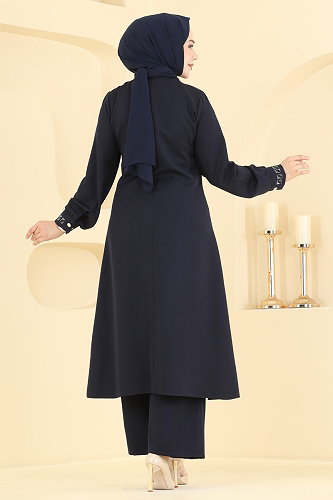 moda selvim طقم كحلي 24043UKB139 - Thumbnail