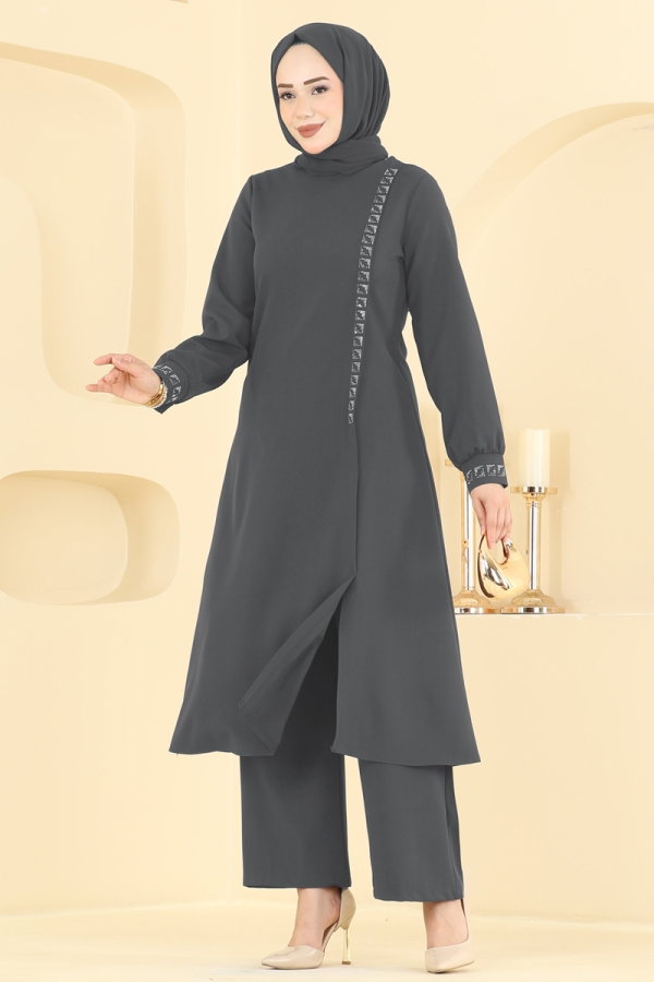 Modaselvim Hijab Combinations Combined 24043UKB139 Smoked