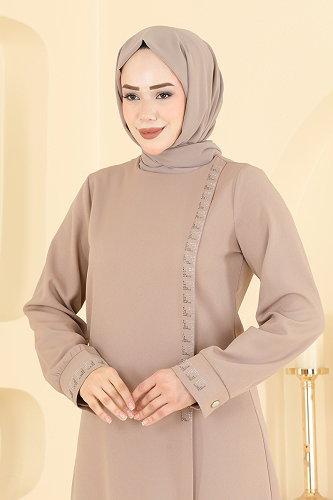 moda selvim طقم بيج 24043UKB139 - Thumbnail