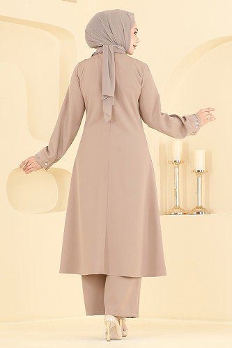 moda selvim طقم بيج 24043UKB139 - Thumbnail