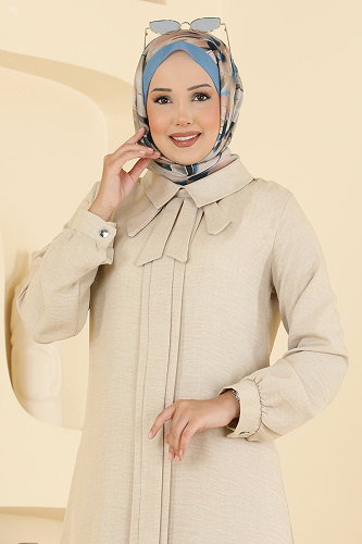 moda selvim طقم بيج 24044UKB139 - Thumbnail