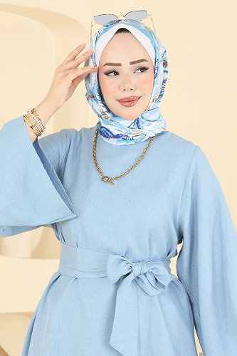 moda selvim طقم أزرق فاتح 24048UKBK1160 - Thumbnail