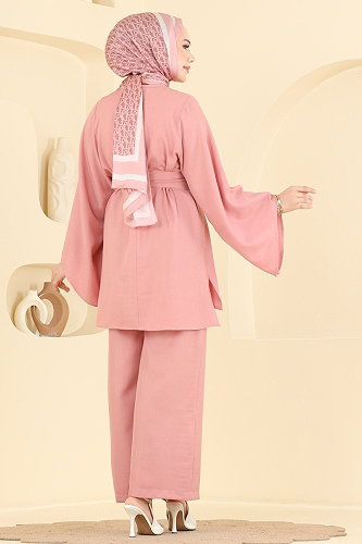 moda selvim طقم وردي 24048UKBK1160 - Thumbnail