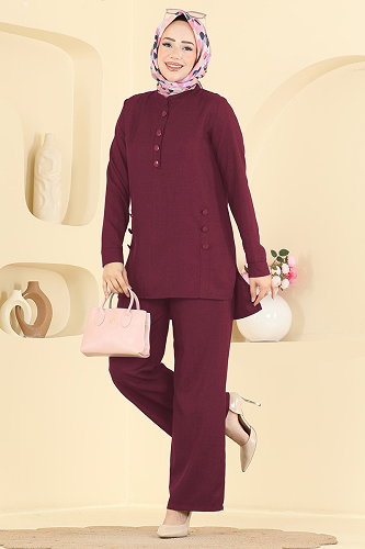 moda selvim Combined 24049UKB139 Burgundy - Thumbnail