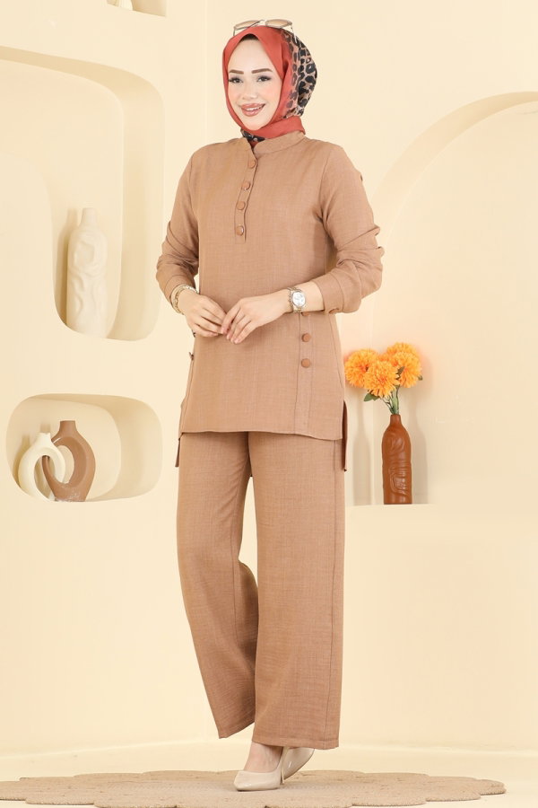 Modaselvim Hijab Combinations Combined 24049UKB139 Latte
