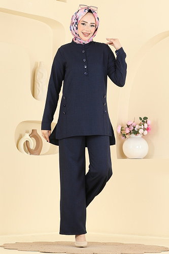 moda selvim طقم كحلي 24049UKB139 - Thumbnail