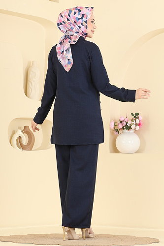 moda selvim طقم كحلي 24049UKB139 - Thumbnail