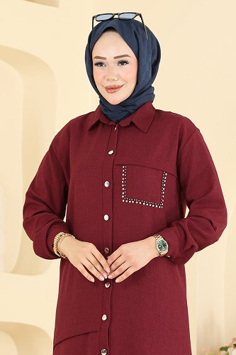 moda selvim Combined 24050UKB139 Burgundy - Thumbnail