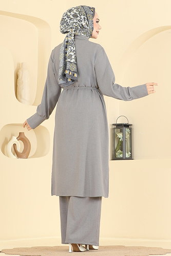 moda selvim طقم رمادي 24052UKB139 - Thumbnail