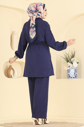 moda selvim طقم كحلي 24053UKB139 - Thumbnail
