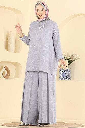 moda selvim طقم رمادي 24054UKBK1160 - Thumbnail