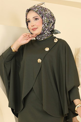 moda selvim طقم اخضر عفني 24055UKBK1160 - Thumbnail