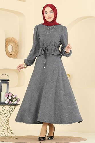 moda selvim طقم رمادي 24080UKBK1160 - Thumbnail