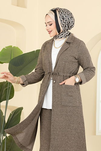 moda selvim طقم بيج 24081UKBK1160 - Thumbnail