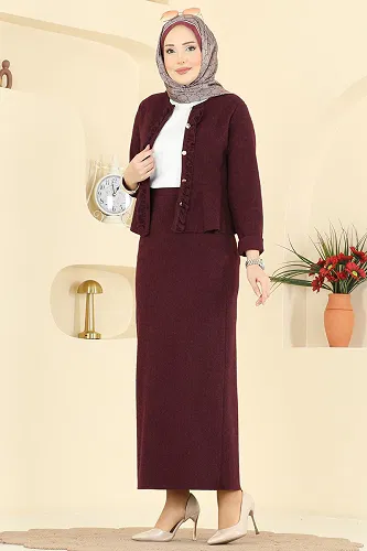 moda selvim Combined 24093UKBK1160 Burgundy - Thumbnail