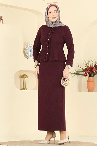 moda selvim Combined 24093UKBK1160 Burgundy - Thumbnail