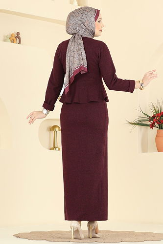 moda selvim طقم خمري 24093UKBK1160 - Thumbnail