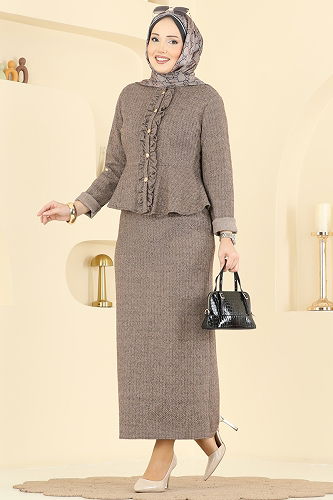 moda selvim طقم بيج 24093UKBK1160 - Thumbnail