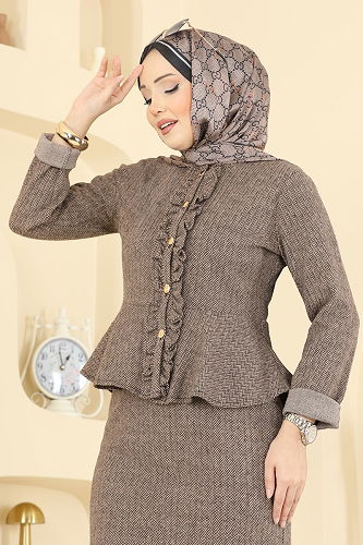 moda selvim طقم بيج 24093UKBK1160 - Thumbnail