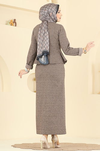 moda selvim طقم بيج 24093UKBK1160 - Thumbnail