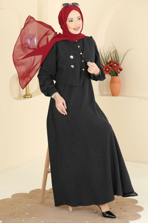Modaselvim Dress Combined 24096UKBK1160 Black