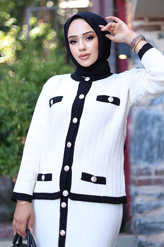 moda selvim طقم سكري 24163TPK1049-M - Thumbnail