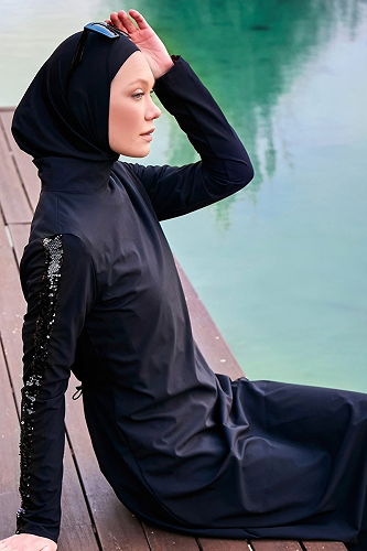 moda selvim طقم أسود 2417MRNK1139 - Thumbnail