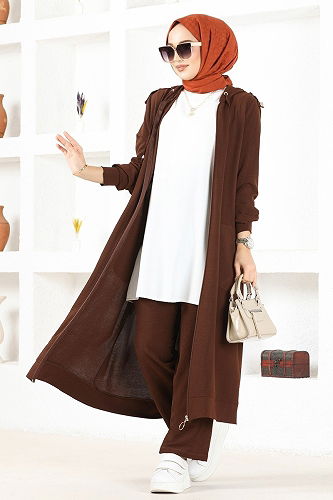 moda selvim طقم بني 2436SL432 - Thumbnail