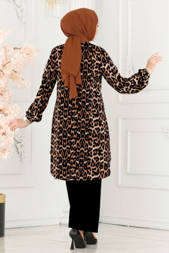 moda selvim Combined 244DVL817 Leopard & Black - Thumbnail