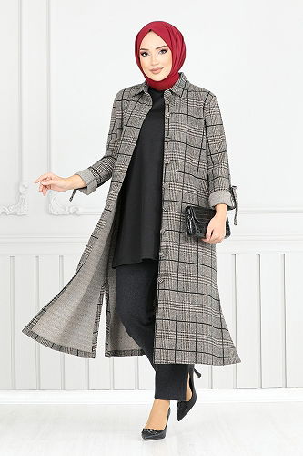 moda selvim طقم بيج 24603UKB929-M - Thumbnail