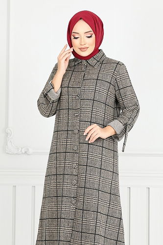 moda selvim طقم بيج 24603UKB929-M - Thumbnail