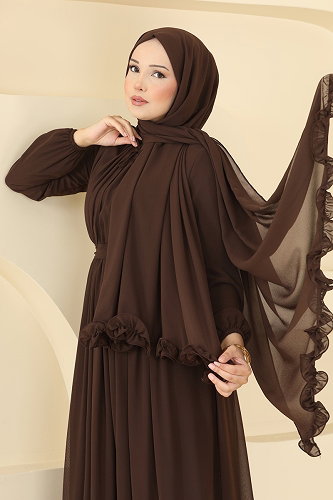 moda selvim طقم بني 2499ANT466 - Thumbnail