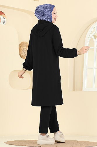 moda selvim طقم أسود 25007UKB139 - Thumbnail